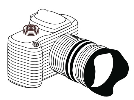 Image camera made in a simple style of the lines.のイラスト素材
