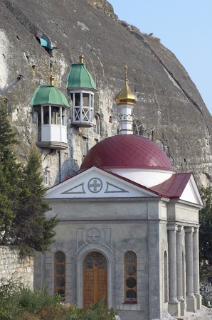 church near the rockの写真素材