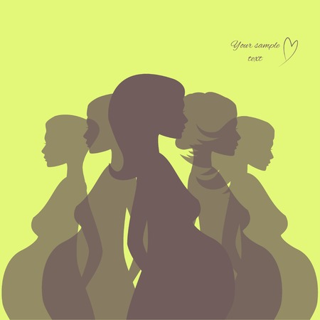 Vector illustration of a Silhouette pregnant woman.のイラスト素材