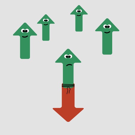 struggle up and down arrows, vector illustration.のイラスト素材
