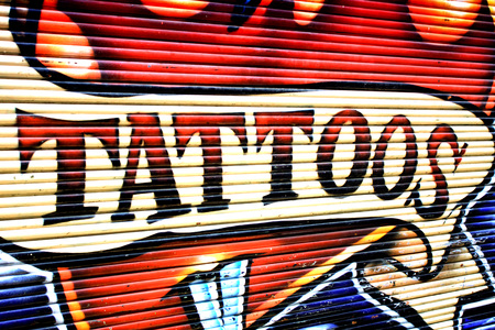 tattoos mural on the wallのeditorial素材
