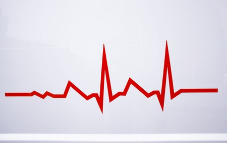 red electrocardiogram lineの写真素材