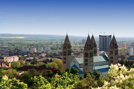 cityscape of Pecs, Hungary
