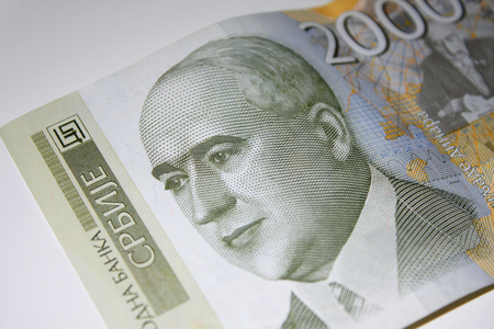 Serbian dinar.Bill of a 2000 dinars.の写真素材