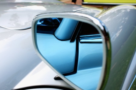 Closeup look of a modern car mirrorの写真素材