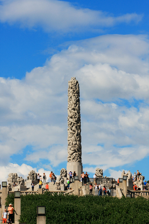 Statues of people by Gustav Vigeland in Park. Oslo, Norway.のeditorial素材