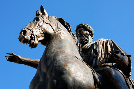 Statue Marco Aurelio at the Capitoline Hill in Rome, Italyのeditorial素材