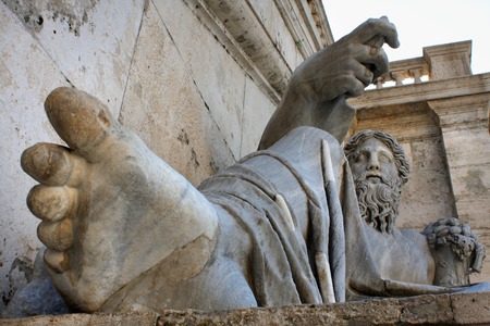 Sculpture of Tiber river in the Capitolium planed by Michelangelo.のeditorial素材
