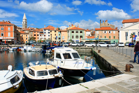 Looking across the marina in Isola Sloveniaのeditorial素材