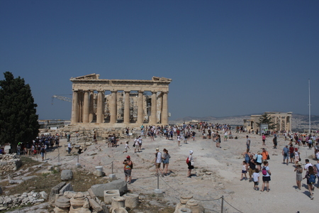 Parthenon temple on a sinset. Acropolis in Athens, Greeceのeditorial素材