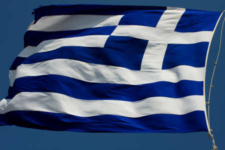 The flag of Greece was officially adopted by the First National Assembly at Epidaurus on 13 January 1822.の写真素材