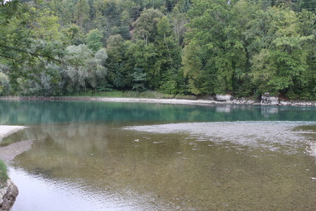 Clear Aare River near Aarburg citi in Switzerland.の写真素材