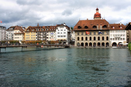 Historic city center of Lucerne, Canton of Lucerne, Switzerlandのeditorial素材