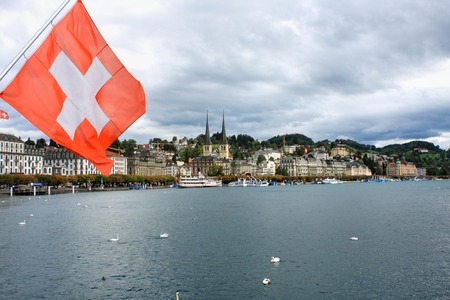 Historic city center of Lucerne, Canton of Lucerne, Switzerlandのeditorial素材