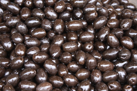 fresh harvested olives on greek marketの写真素材