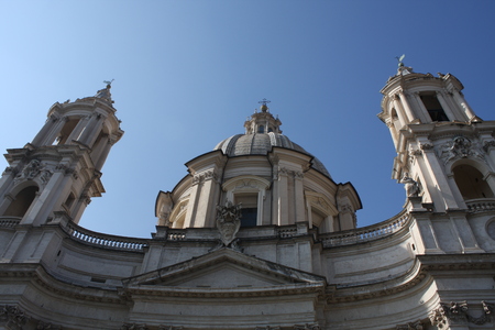 church of Sant Agnese in Agone on Piazza Navona in Rome, Italyの写真素材
