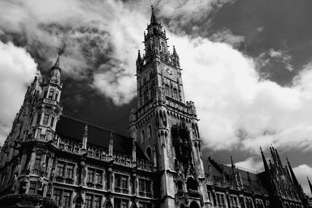The Neue Rathaus (New Town Hall) - magnificent neo-gothic building in Munichの写真素材