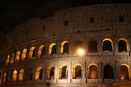 Colosseum (Coliseum) at night, Rome, Italyのeditorial素材