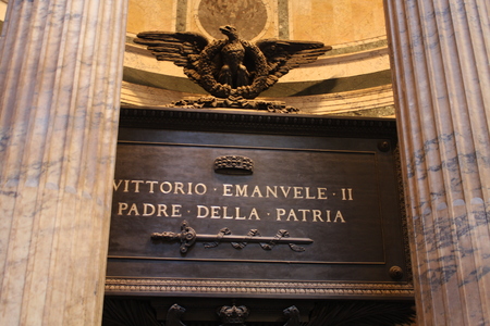 Inside the Pantheon - one of the most famous building in Rome, Italy with tomb of italian king Vittorio Emanvele 2のeditorial素材