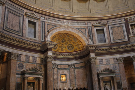 Inside the Pantheon - one of the most famous building in Rome, Italy.のeditorial素材