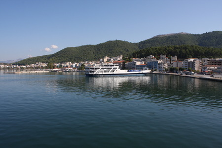 Ferry on Corfu - Greeceのeditorial素材