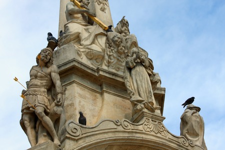 old City Hall Square monument in Pecs, Hungaryの写真素材