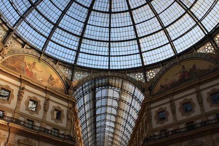 Shopping art gallery in Milan. Galleria Vittorio Emanuele II, Italyのeditorial素材
