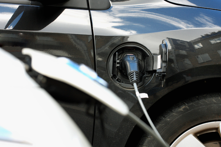 Plug in for Vehicle with an electric motor. Eco car.の写真素材