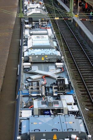 Modern train in Rush hour, Stockholm stationの写真素材
