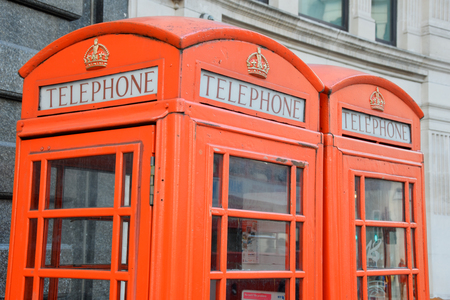  Red London Telephone boxesの写真素材