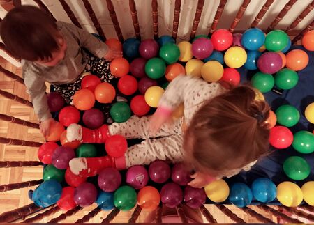Kids playing with balls