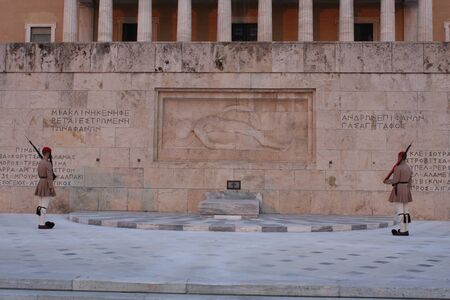 The Hellenic Parliament and The Tomb of the Unknown Soldierの写真素材