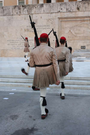 the Evzones or Evzonoi - Greek soldiersのeditorial素材