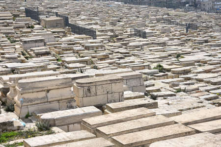 The Jewish Cemetery on the Mount of Olives, including the Silwan necropolis, is the most ancient and most important Jewish cemetery in Jerusalem.の写真素材