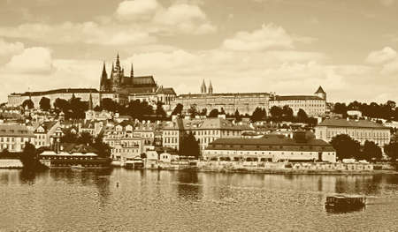 Cityscape of Prague - Czech Republic - travel and architecture background old photoの写真素材
