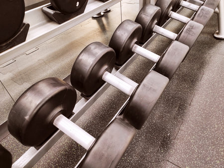 weights in the gymの写真素材