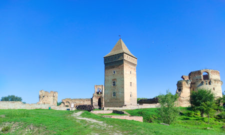 Tower of the medieval fortress in Kamyanets-Podilskyi, Ukraineの写真素材