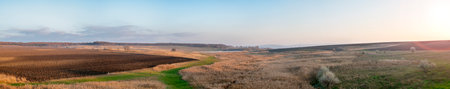 beautiful panoramic view of the countryside in autumn