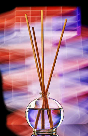 Incense Sticks with Oil Jarの写真素材