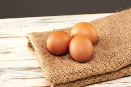 chicken egg shot close-up in the studioの写真素材