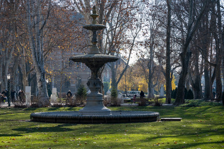 Zagreb, Croatia-December 12th, 2021: Noon walk around Zagreb city squares and park, decorated during Advent period before Christmasのeditorial素材