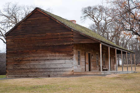Barracks at historic Fort Simcoe Washington USAの写真素材