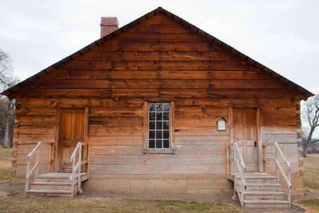 Guard house at historic Fort Simcoe Washington USAの写真素材