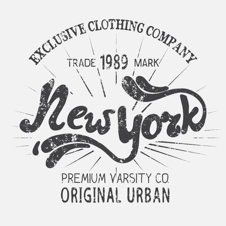 Vintage urban label.New York city print design.Grunge effect.Vector illustrationのイラスト素材