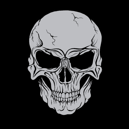 Vector skull head. Print design. Vector illustrationのイラスト素材