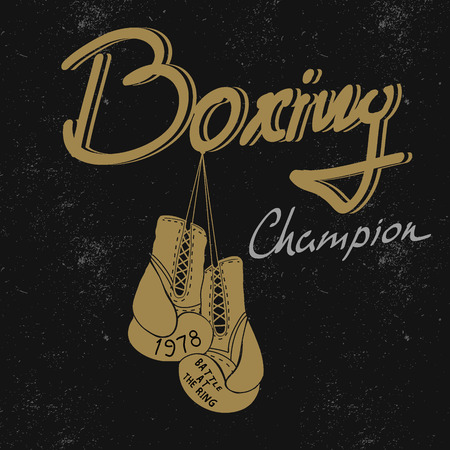 boxing vintage label for t-shirts .Hand drawn.Prints and typography designのイラスト素材