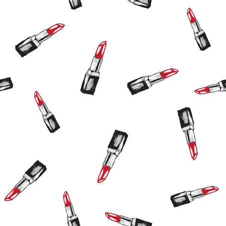 seamless pattern with pomades. Hand drawn style.Vector illustrationのイラスト素材
