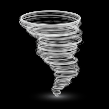 abstract white tornado isolated on black background.Vector illustrationのイラスト素材