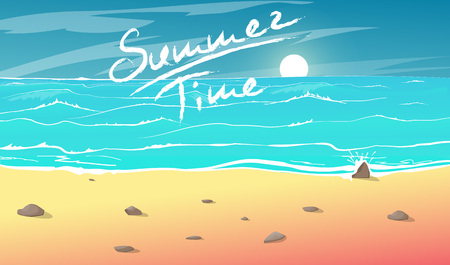 View to beach coastlineのイラスト素材