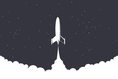 rocket is take off to spaceのイラスト素材